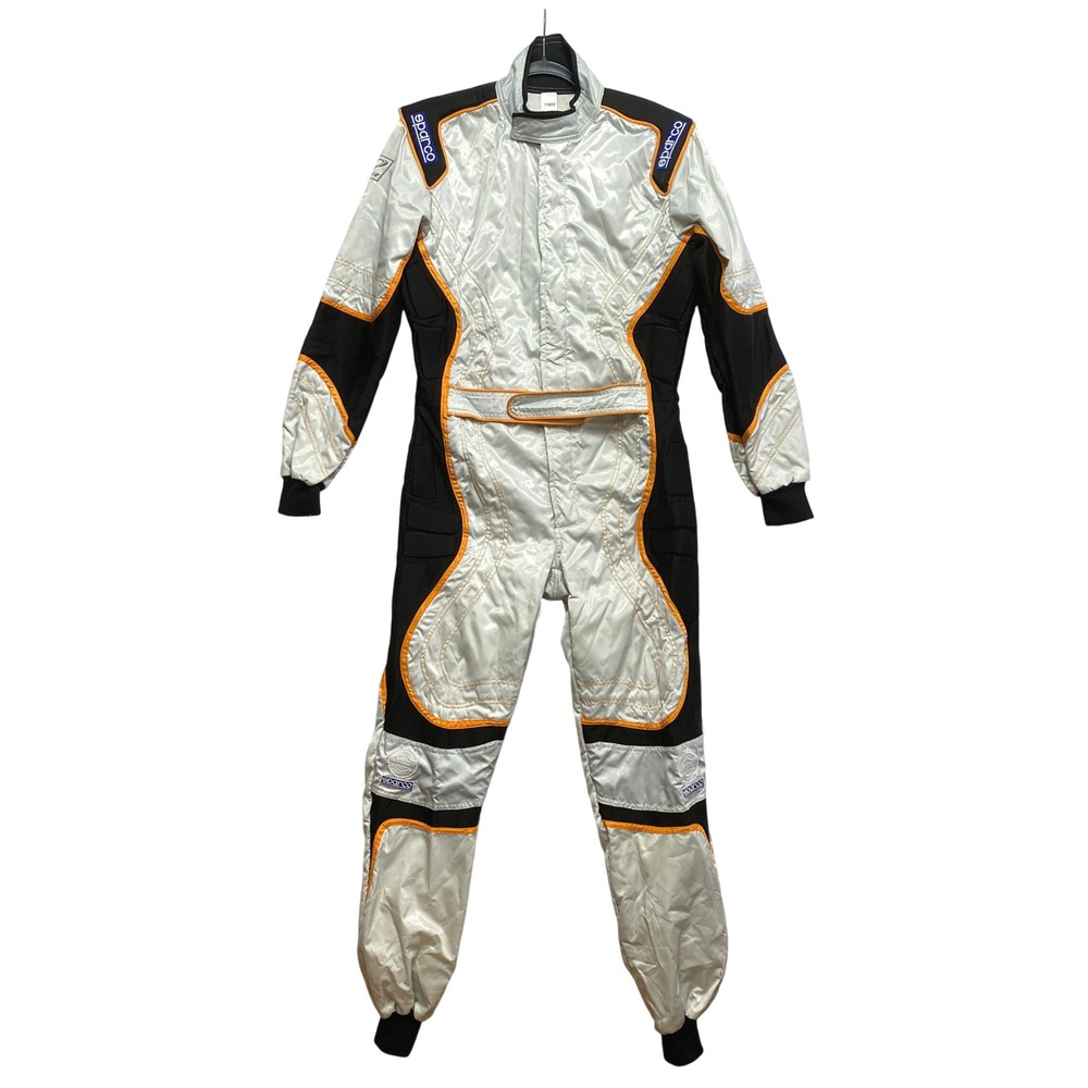 Sparco K26 Racing Suit Mens M White Black Orange Kerb Kart CIK-FIA Niveau 2 2001